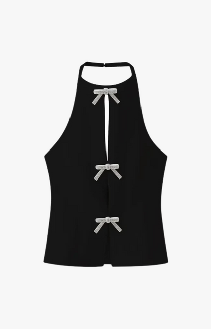 "Glitter" Top mit Schleifen