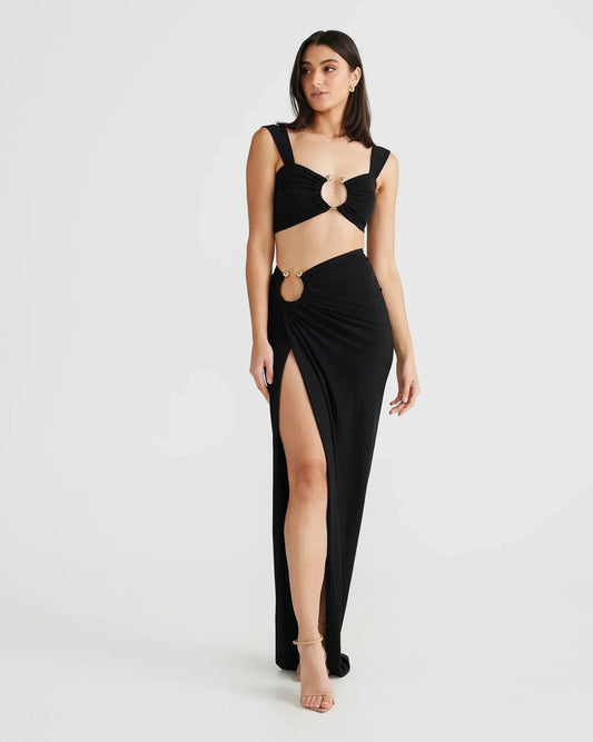 "Rebecca" Maxikleid mit Cut-Outs