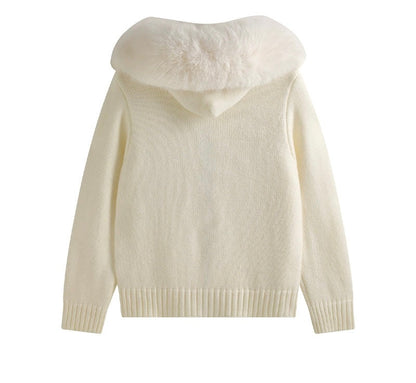 "Feline" Strickjacke mit Fell