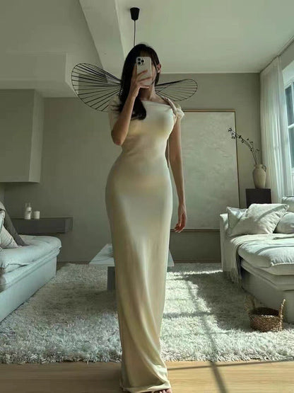 "Layla" One-Shoulder-Maxikleid