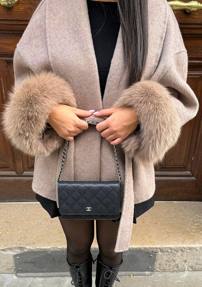 "Lamiya" Kurzmantel mit Fell