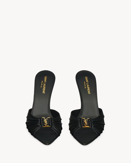 Monaco Luxe Peep-Toe Mules
