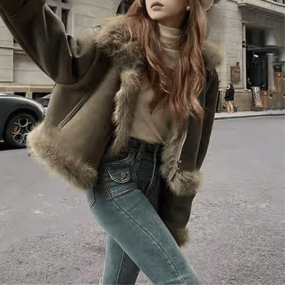 "Zoe" Jacke mit Fell