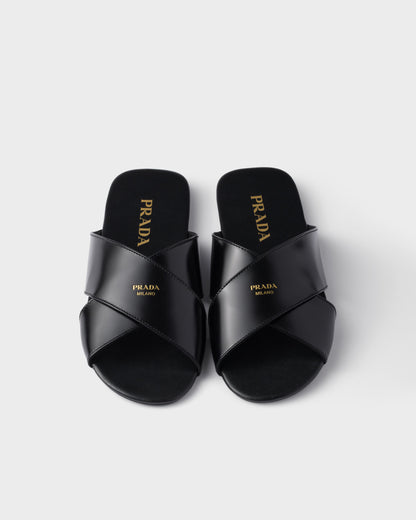 Heritage Gloss Leather Slides