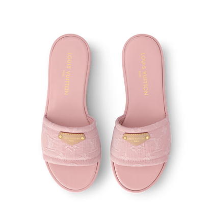 Monogram Denim Luxe Slides