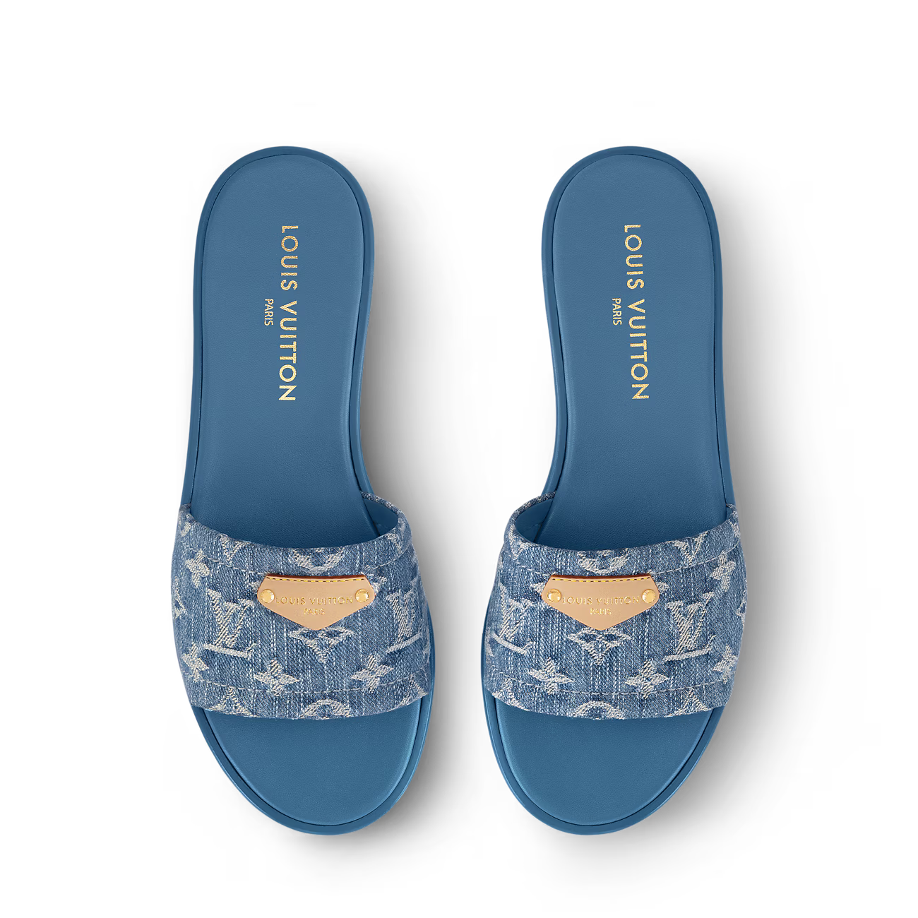 Monogram Denim Luxe Slides