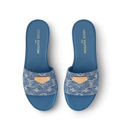 Monogram Denim Luxe Slides