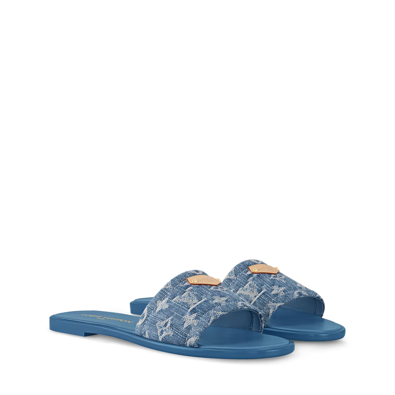 Monogram Denim Luxe Slides