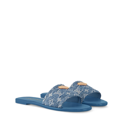 Monogram Denim Luxe Slides