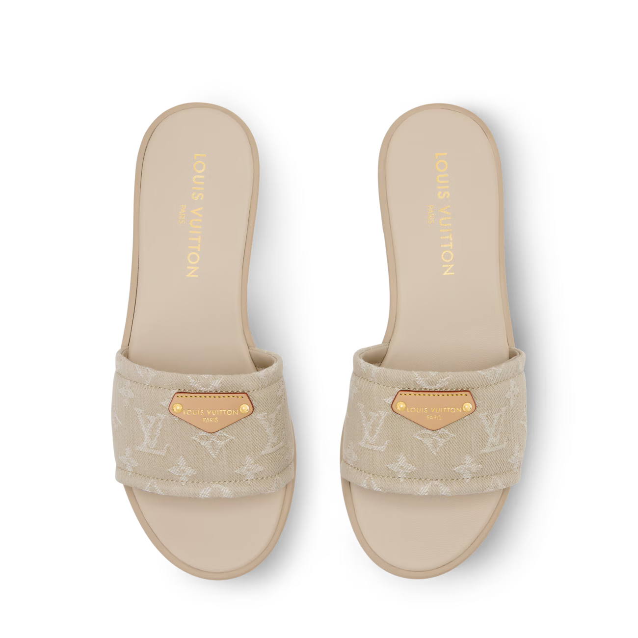 Monogram Denim Luxe Slides