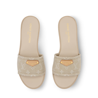 Monogram Denim Luxe Slides